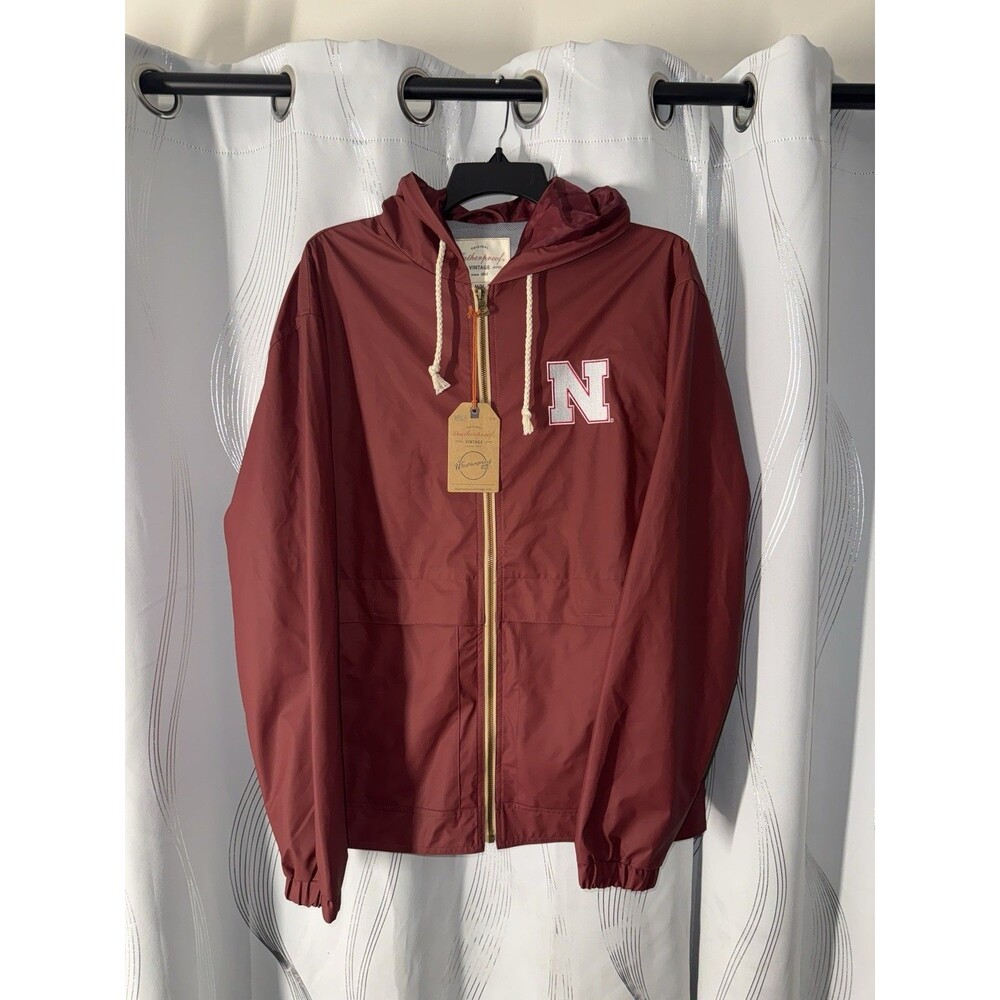 Weatherproof Vintage Nebraska Cornhuskers Red Full Zip Hooded Jacket Size M